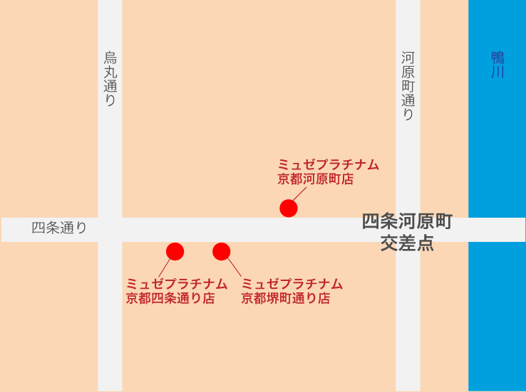 ミュゼ四条河原町周辺の地図